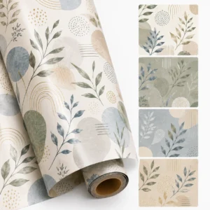 Modern Botanical Abstract Pattern Premium Decorative Wrapping Paper Roll