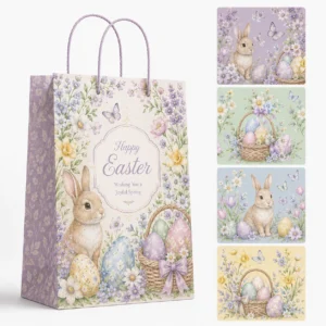 Spring Easter Bunny & Floral Premium Gift Bag