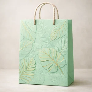 Elegant Botanical Leaf Embossed Premium Gift Bag